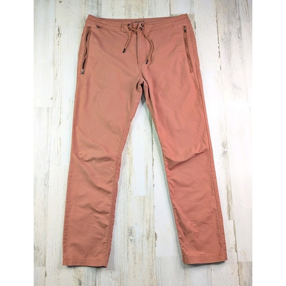 Roark Mens Layover 2.0 Pants Clay Pink Drawstring Stretch Chino 35x30 RP274